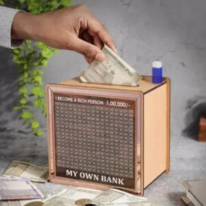 Wooden money saving box toy