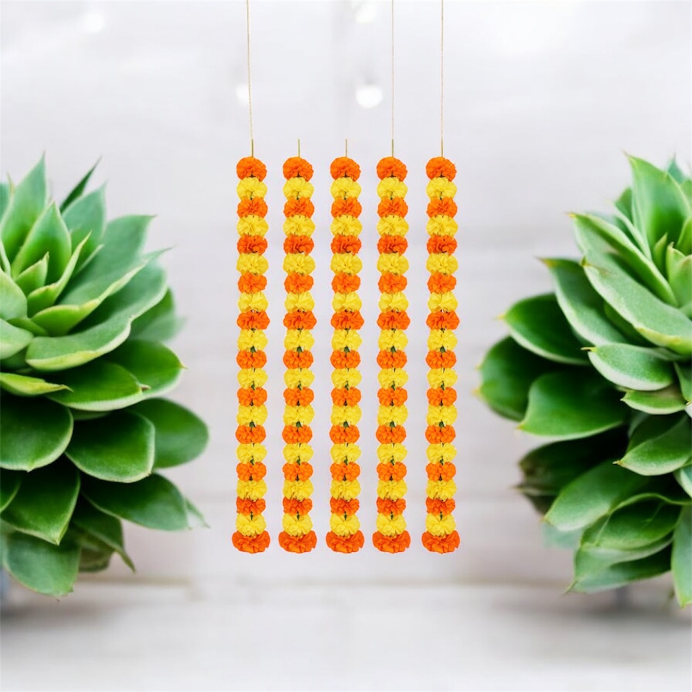 orange,yellow artifiial marigold flower 5pc